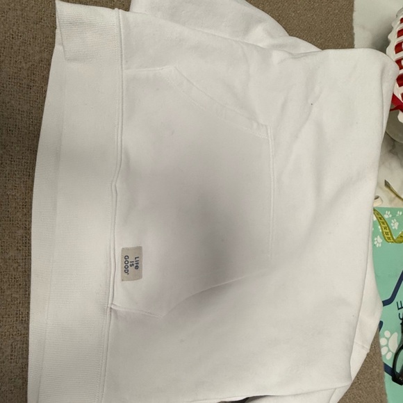 Life Is Good White Hoodie with Pink Heart - Picture 7 of 9